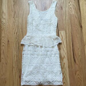 American Eagle Paneled Lace Dress Cream Size 0